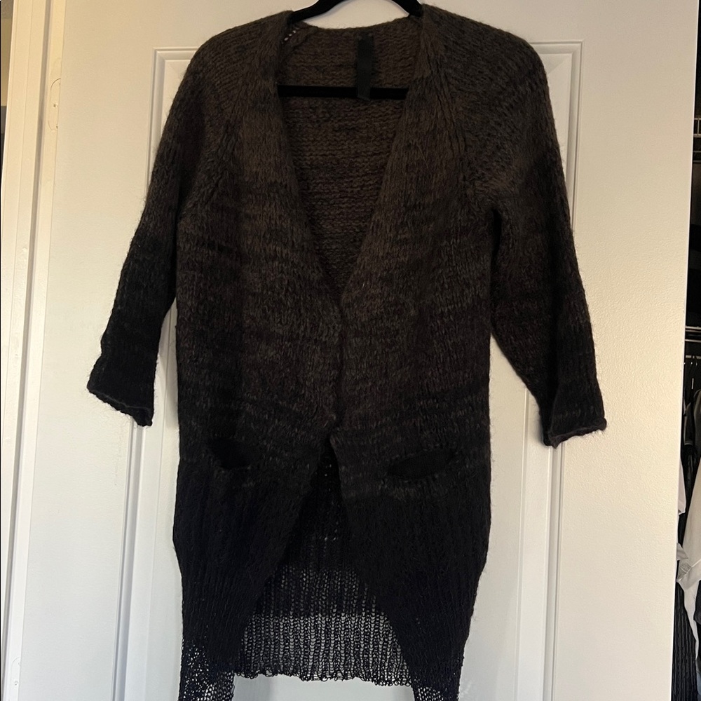 Ilaria Nistri taupe and black  Knit Cardigan